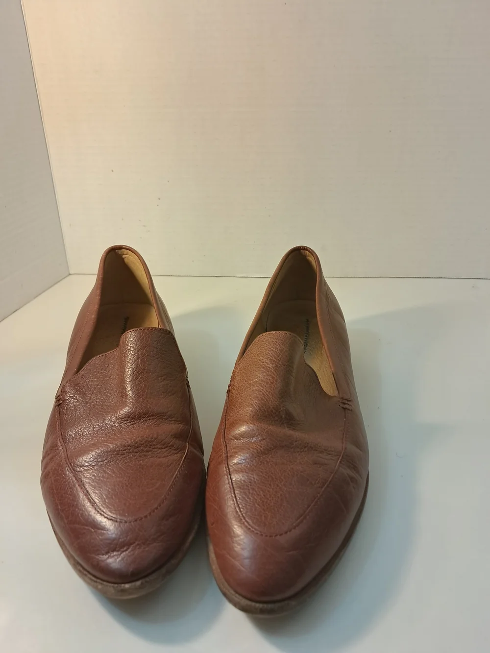 Jason Maxwell Brown Leather Slip-On Loafers